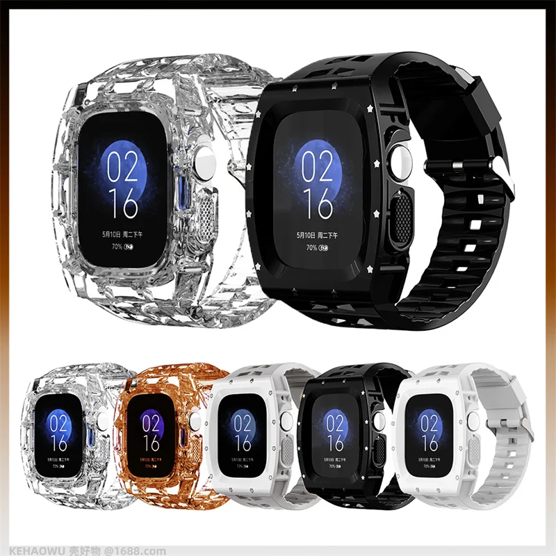 

Ремешок и аксессуары для часов Apple Watch, ремешок ультра 49 мм, модифицированный комплект, прозрачный спортивный браслет + защитный бампер для iWatch, прозрачный зеркальный чехол
