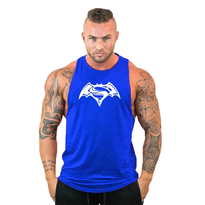 

Brand Vest Muscle Fashion Gym Mens Back Tank Top Sleeveless Stringer Clothing Bodybuilding Singlets Fitness Workout Sports Shirt