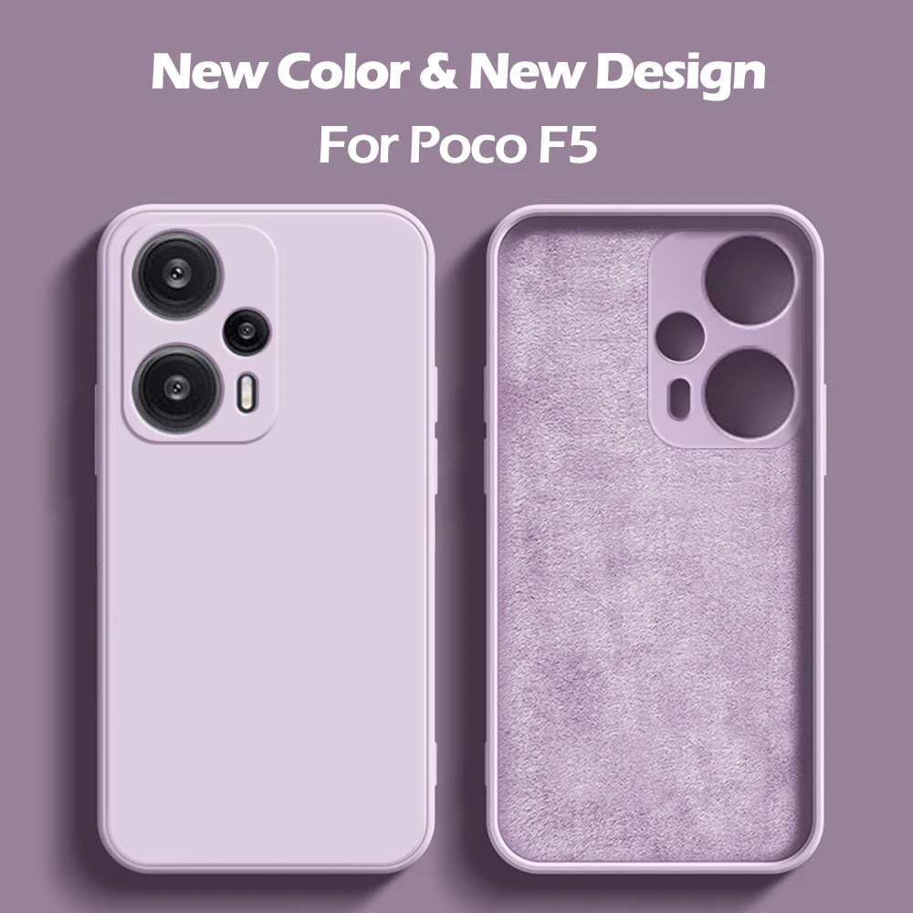 

Чехол Poco F5 F 5 PocoF5 про, квадратный защитный чехлы из жидкого силикона для объектива камеры, чехол для телефона сяоми Poco F5 F 5 PocoF5 про, мягкий чех...