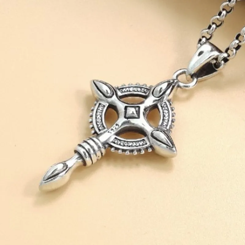 BOCAI S925 Стерлингового Серебра Хип-Хоп Личность Крест Подвеска для Мужчин и Женщин