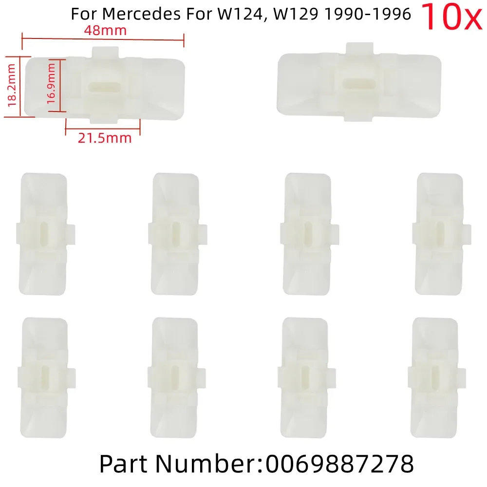 

10 шт., фиксатор бокового молдинга кузова для Mercedes W124 W129 1990-1996 гг., замена 006-988-72-78, зажим для обшивки крыла, зажим для крыла