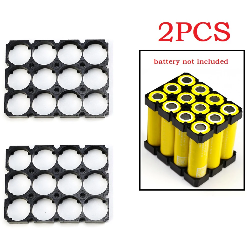 

2pcs 21700 3x4 Battery Holder Stand Plastic Frame Bracket Holding Battery Packs For Holding Battery Packs Double DIY Battery