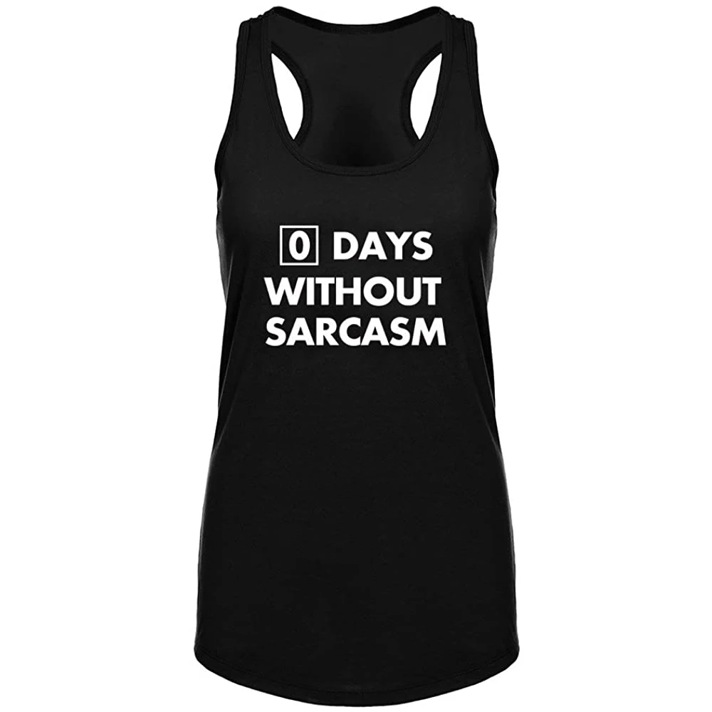 

Женская майка Lyprerazy с надписью Zero Days with Sarcasm Fitness Workout Racerback