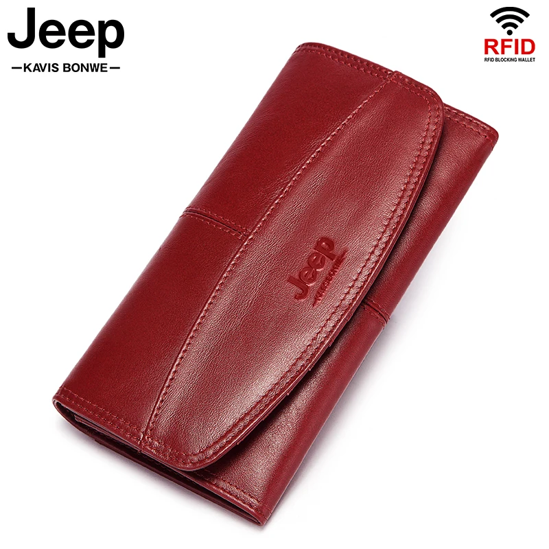 

Fashion Women Wallet Cowhide RFID Blocking Female Credit Card Holder Large Capacity Multiple Slots Clutch Card Holder Purse 2022