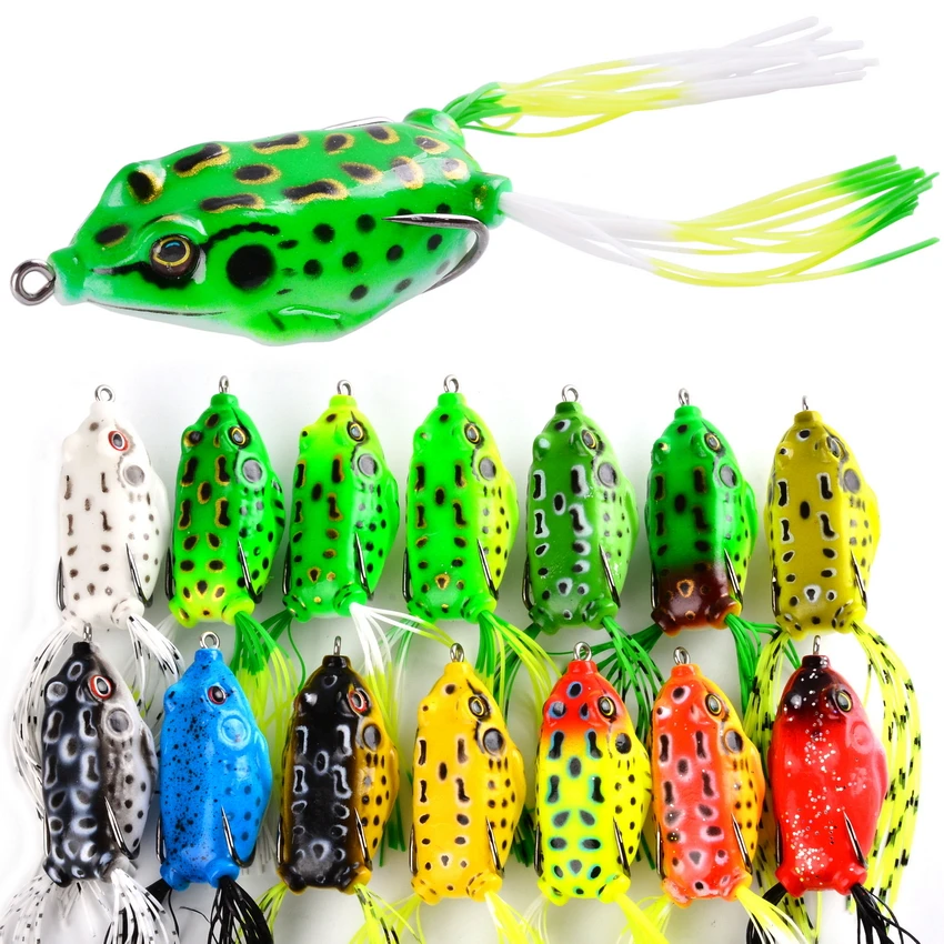 

15PCS Frog Silicone Soft Bait Fishing Lures 6g 8g 13g Frog Spinner Squid Thunder Jig Spoon Trolls Soft Bait Sea Fishing Tackle
