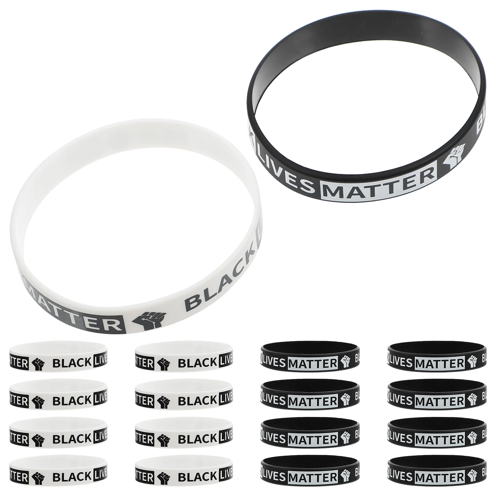 

20 Pcs BlackLivesMatter Silicone Bracelet Stretch Bracelet String Wristband Stretchy Bracelets