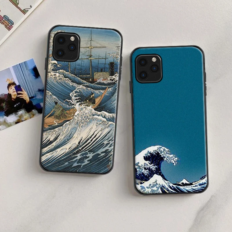 

The Big Wave Phone Case For iPhone 6 6S 7 8 Plus 11 12 13 Pro XS MAX 12 13Mini X XR SE 2020 Funda Back Cover Soft Carcasa