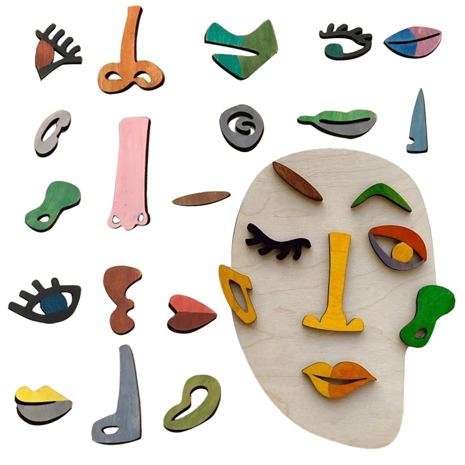 

Art Abstract Pattern Puzzle Wooden Puzzle Toys Picasso Figure Facial Puzzles Wooden Face Montessori Puzzles For Kids Gifts
