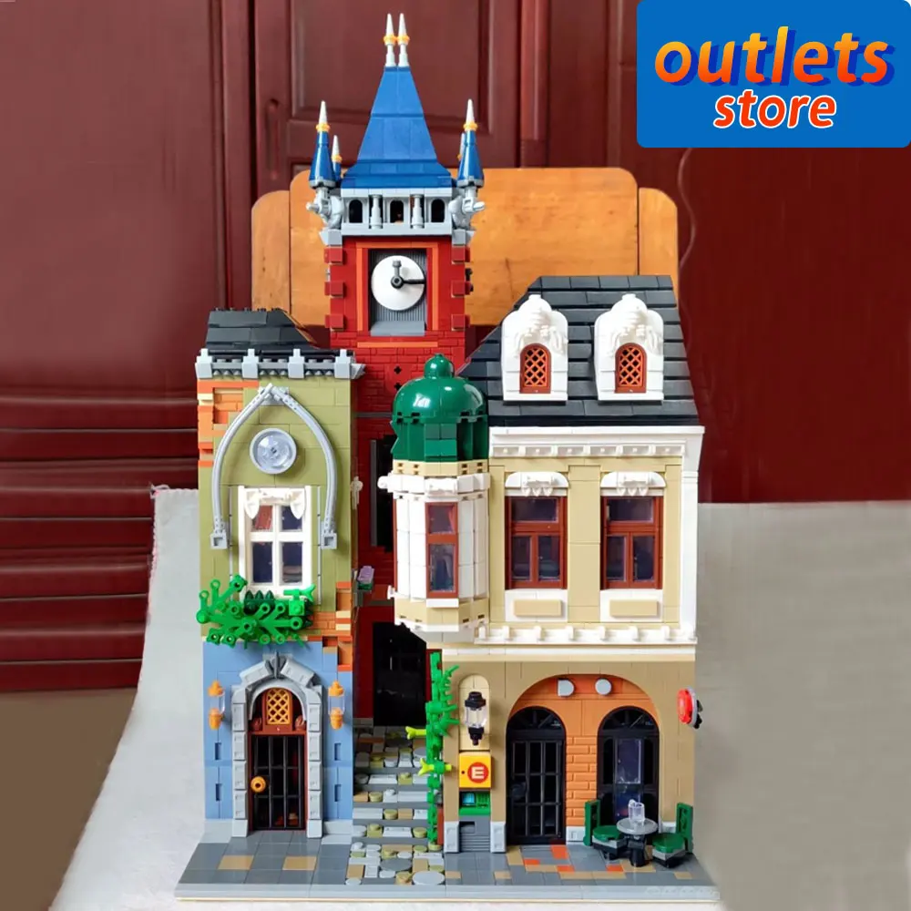 QL0924 креативный эксперт уличный вид Старый город паб Moc модульный дом кирпичный