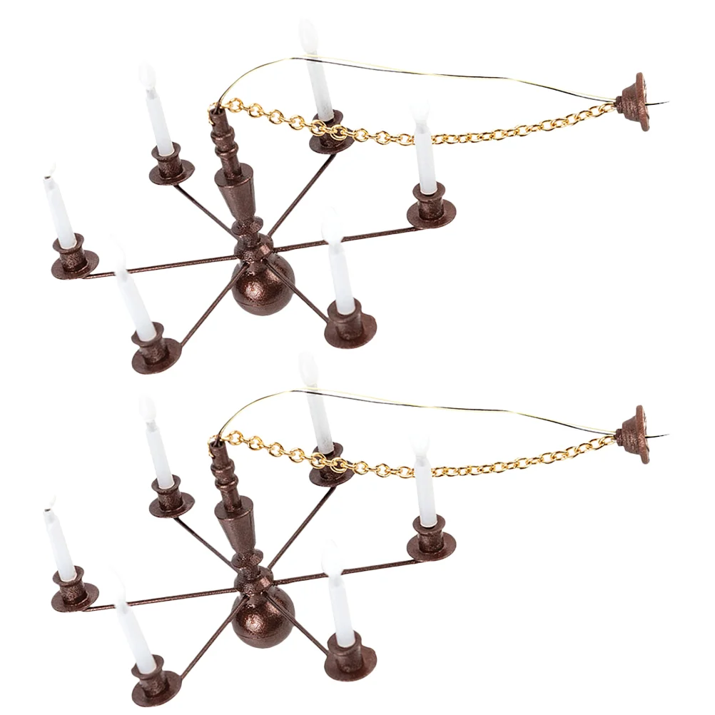 2 шт. модель люстра подвесной миниатюрный потолочный светильник лампа песочный