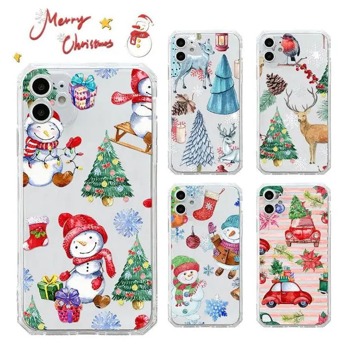

Подходит для iPhone 12 мобильный телефон, новый креативный Рождественский чехол с рисунком Apple 13, защитный чехол с восьмиугольным кубом, мягкий ...