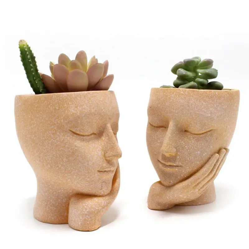 

Face Planter Cute Resin Face Planters For Indoor Outdoor Plants Funny Head Plant Pot Face Vase With Drainage Hole And Tray