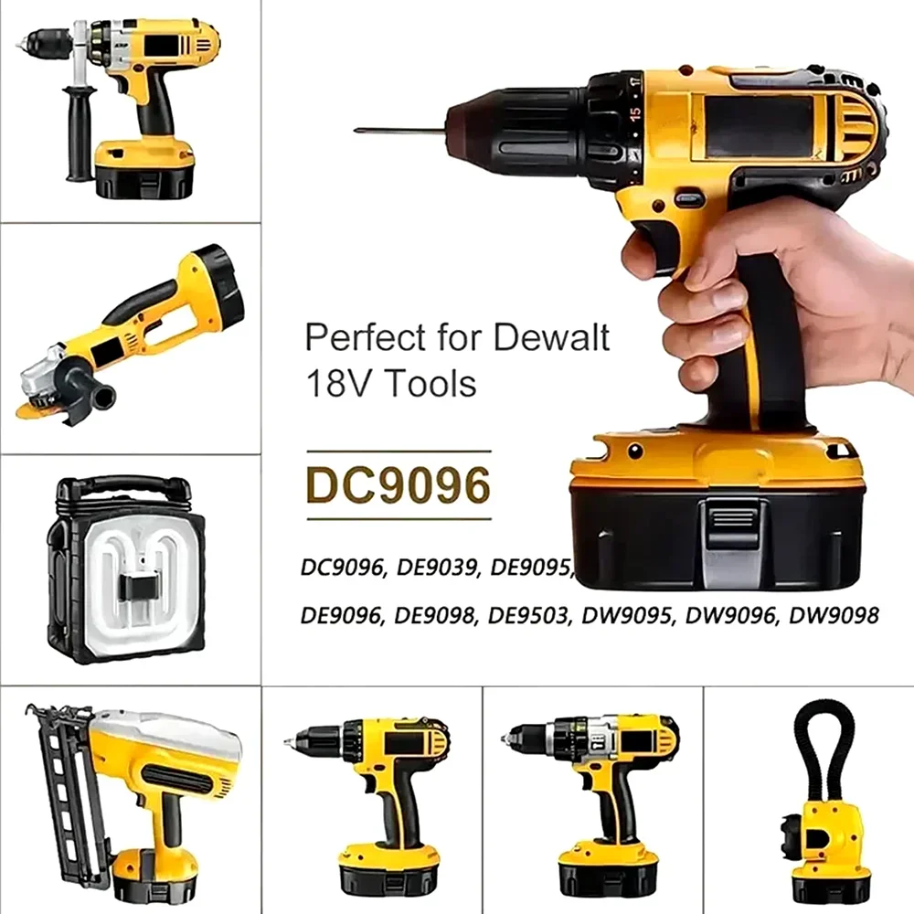 Фото Ni-MH аккумулятор 18 В, 9800 мАч для Dewalt DC9096 DE9039 DE9096 DE9098 DE9503 DC212 DC330, сменный аккумулятор для аккумуляторной дрели №5