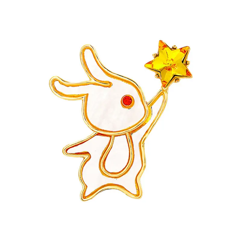 

Cute Rabbit Bunny Brooches Pins Corsage Scarf Clips Safety Pin Women Girls Cartoon Clothing Decoration