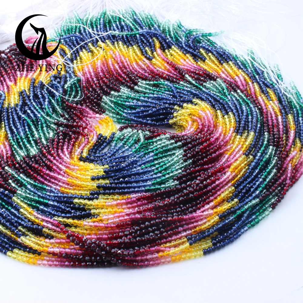 Синтетические 3 мм стеклянные бусины для браслета ожерелья 40 см