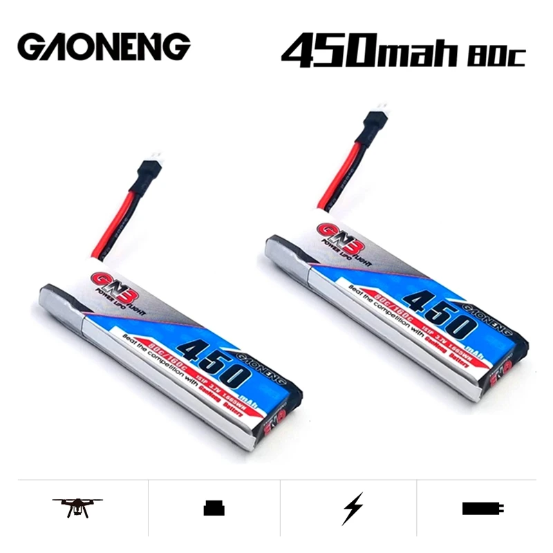 

1-10 шт. Gaoneng GNB 1S HV Lipo батарея 3,7 в 450 мАч 80C/160C для радиоуправляемого вертолета квадрокоптера FPV гоночного дрона запчасти
