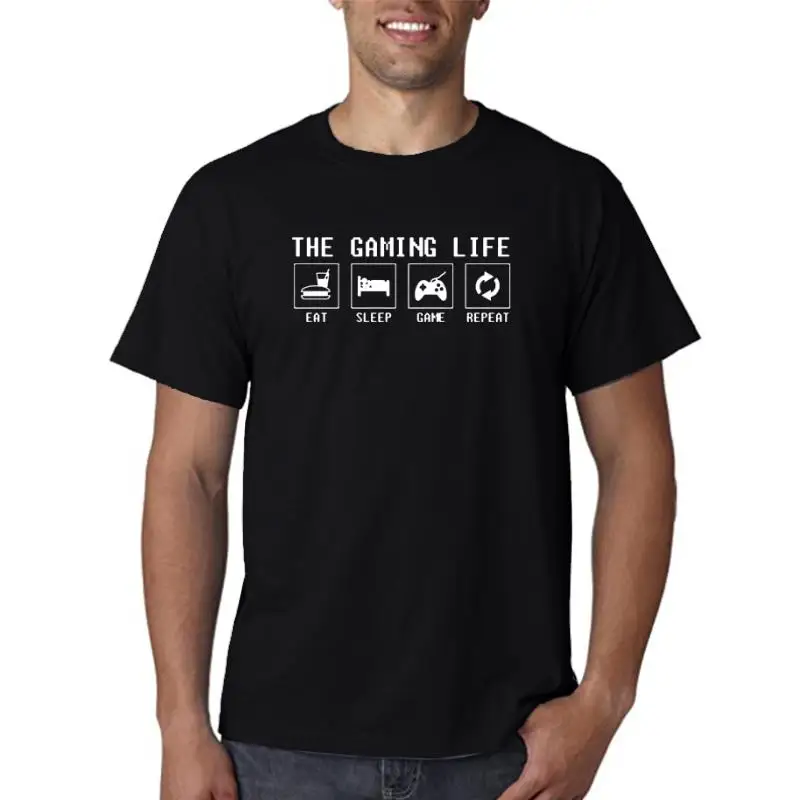 

100% cotton short sleeve the gaming life print men t shirt cool streetwear hop hop men tshirt loose t-shirt tee shirts