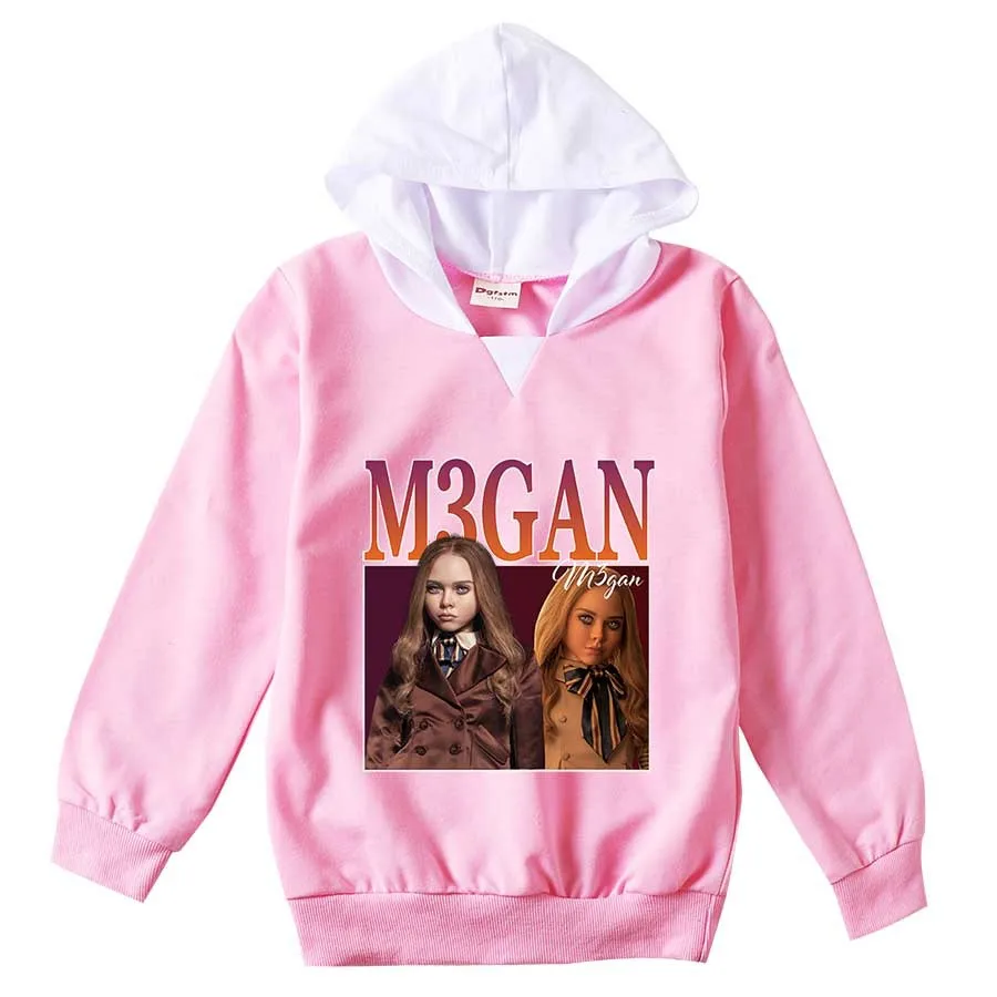 Новинка, одежда M3GAN для телесериала «вавни», Детская толстовка с капюшоном, пуловер для маленьких девочек, костюм для косплея, модный костюм для маленьких мальчиков с капюшоном «Меган»