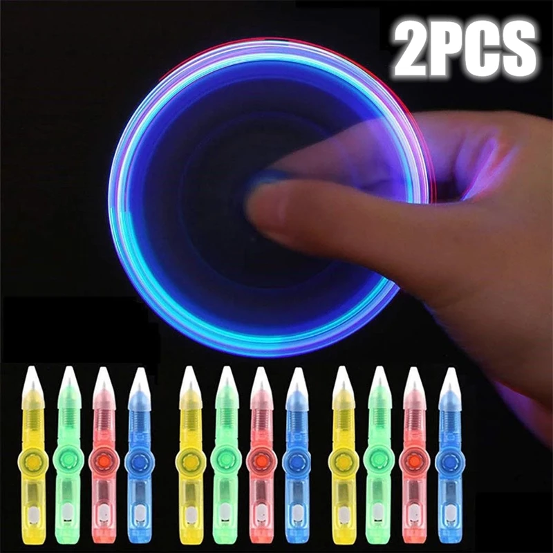Cool Rotating LED Flash Gel Pen with Light Students Fashion 0.5mm Gaming Spinning Pen Ballpoint Pen with Battery Kids Funny Gift