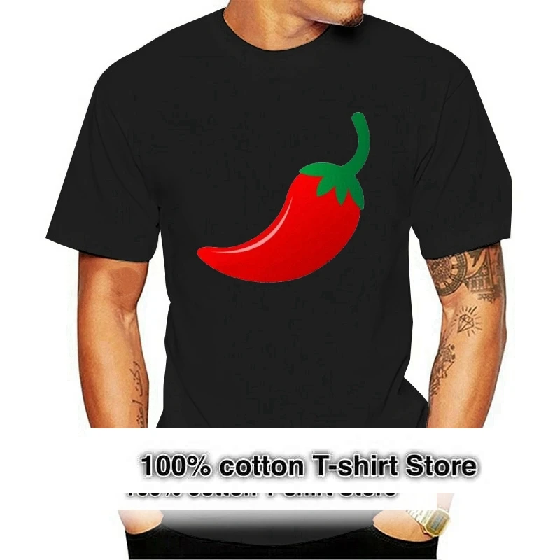 

Shanala Men's Hot Spicy Chili Pepper Cotton T-Shirts Black