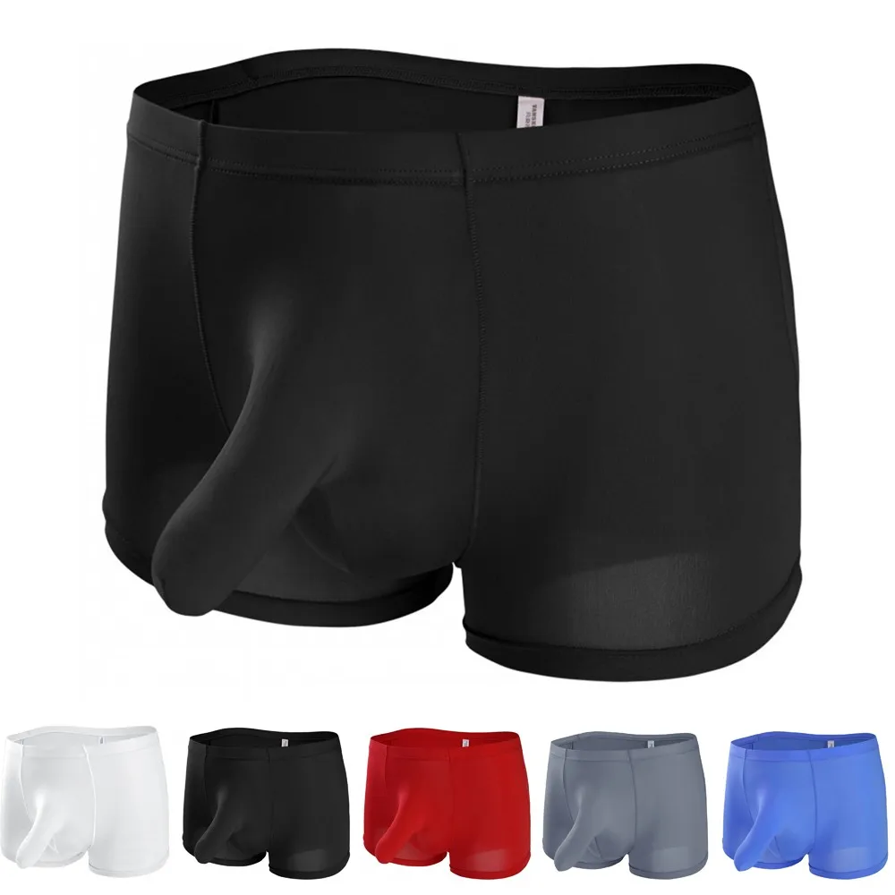 

Boxershorts Men Sexy Elephant Nose Comfort Underwear Boxers Homme Fashion Solid Ice Silk Low-Rise Boxer Gay Sexy Trunk Panties