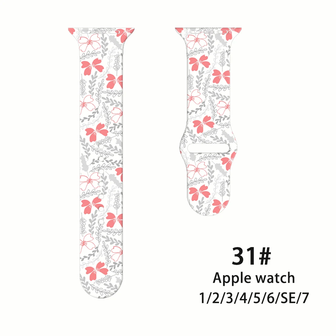 

For Apple Watch Band SE S8 7 6 5 4 3 Silicone Animal Floral Print 38MM 49MM 41MM Bracelet Band For iWatch Band 45MM 44MM 42MM