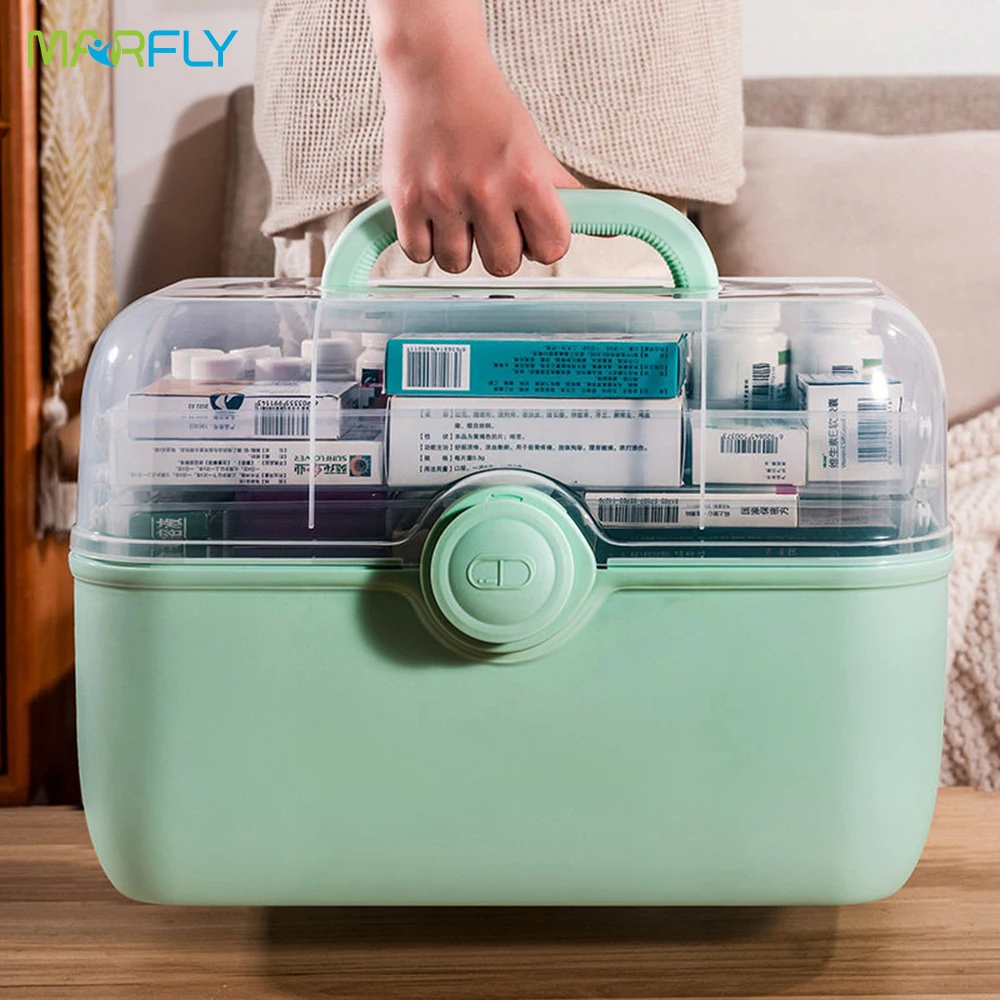 

3 Layers Medicine First Aid Kit Large Capacity Pill Cases аптечка Organizer Family Emergency Medicine Storage Container Box