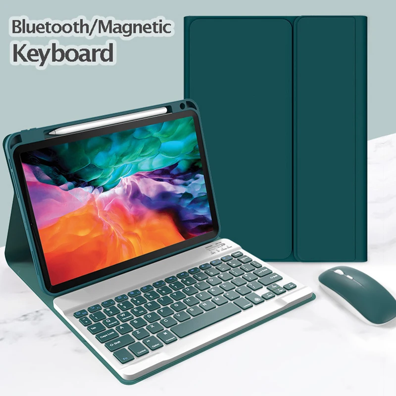 

Rechargeable keyboard with Case for iPad Pro 11 2021 Pro 10.5 9.7 Wireless Mouse Keyboard for iPad Air 5 Air 4 Air 2 10.2 9th
