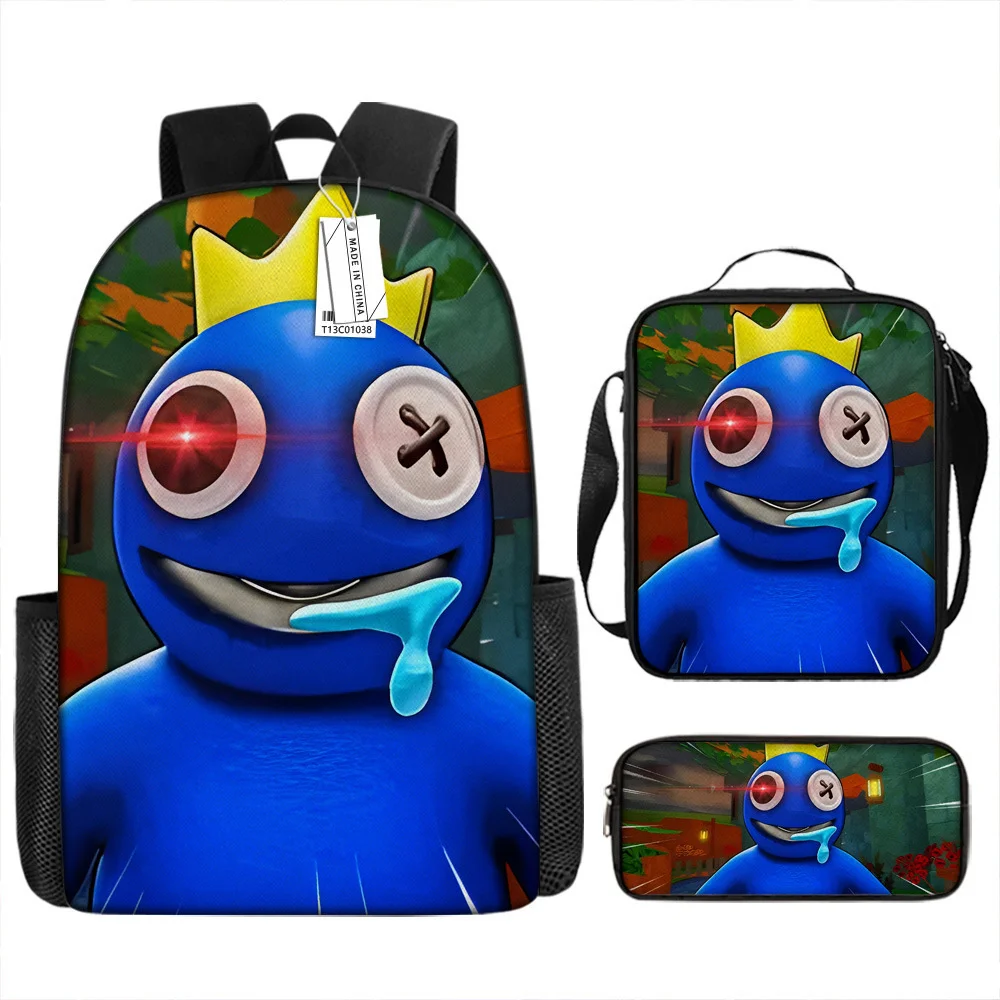 

Anime Rainbow Friends 3 Piece Set Waterproof Kindergarten Student School Shoulder Bag Kids Cute Travel Backpack Birthday Gift