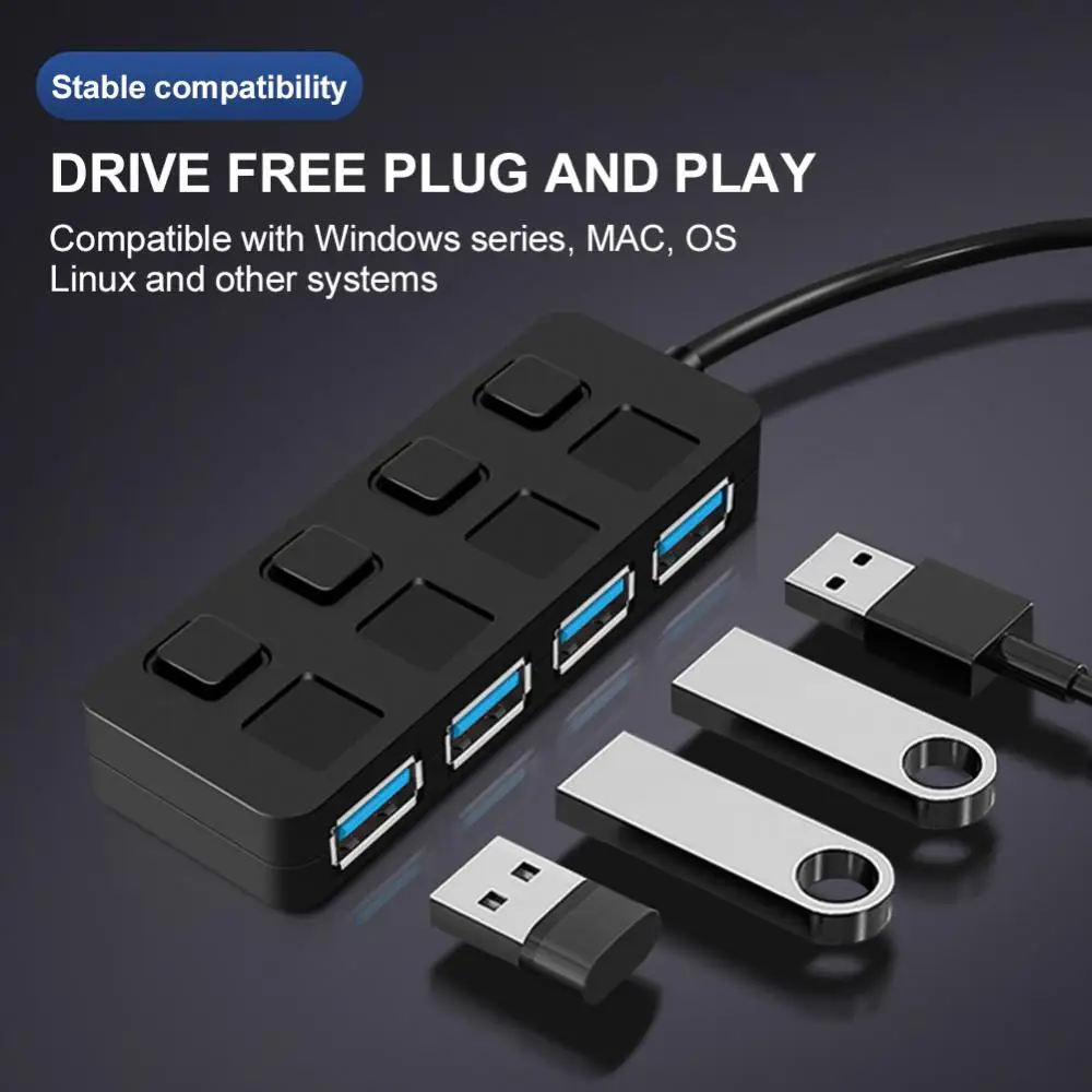 

Type-c Docking Station High Speed Portable Multi-splitter Adapter With Led Power Indicator 4 Port Multiple Expander Stable