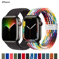 braided solo loop for apple watch band 45mm 44mm 40mm 41mm 42mm 38mm elastic nylon belt bracelet iwatch serie 3 4 5 se 6 7 strap
