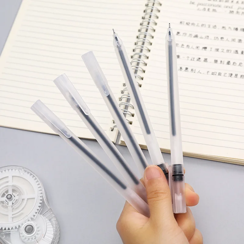 

10pcs Frosted Gel Pen 0.38mm Black Ink Signature Pen Office School Writing Pens Office Accessories
