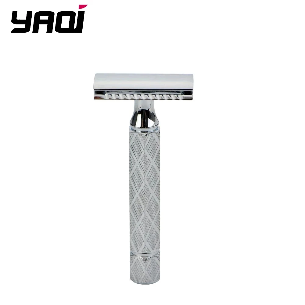 

Безопасная бритва с двойным краем и шестигранной ручкой, хром, Yaqi