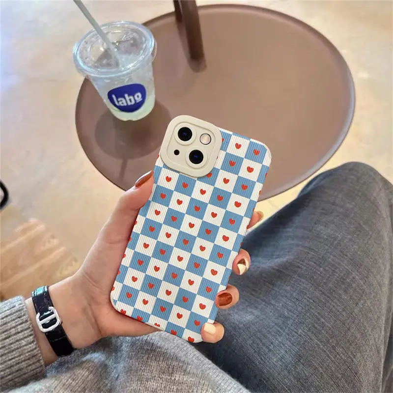 

Girls Lovely Heart-shaped Phone Case for iPhone 11 12 13 Pro ProMax X XR XS XSMax iPhone 7 8 Plus Fashion Shockproof Phone Case