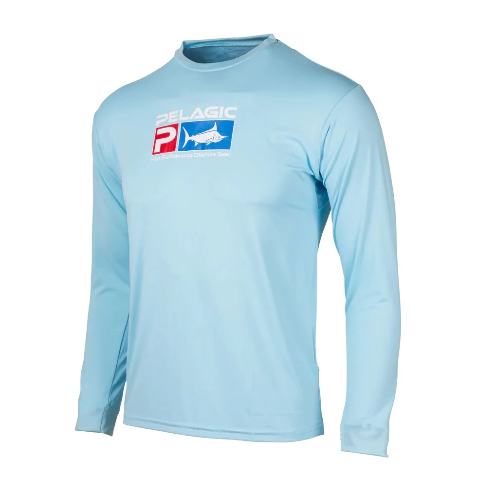 PELAGIC Fishing Men's Long Sleeve Performance Shirt 50+ UPF Protection Quick Dry Tops Lightweight Thin Breathable Outdoor Shirts