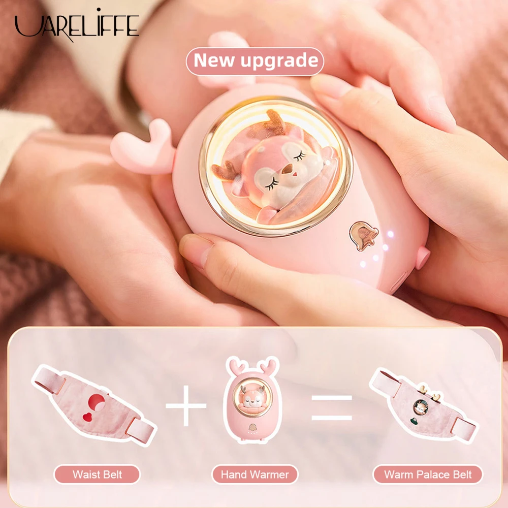 

Uareliffe 2 In 1 Winter Mini Hand Warmer Heating Waist Belt Rechargeable Power Bank Mini Pocket Electric Heater With Night Light
