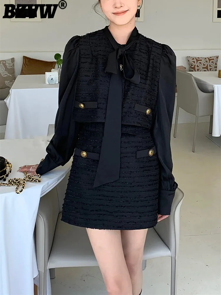 

Женский Повседневный пиджак BZVW с пышным длинным рукавом, короткий топ, пиджак, весна-осень 2023, Элегантные Дизайнерские комплекты, 25X3346