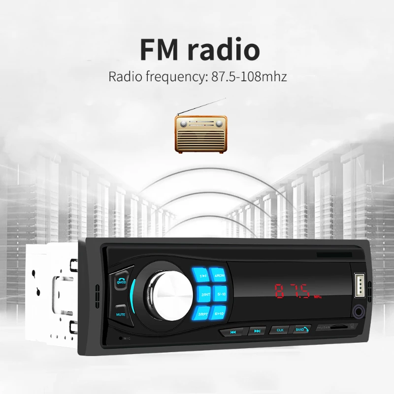 

Car Radio JSD-520 MP3 Player FM Tuner with AUX input USB Charging Function BT SD with Wireless Steering Wheel Remote Control