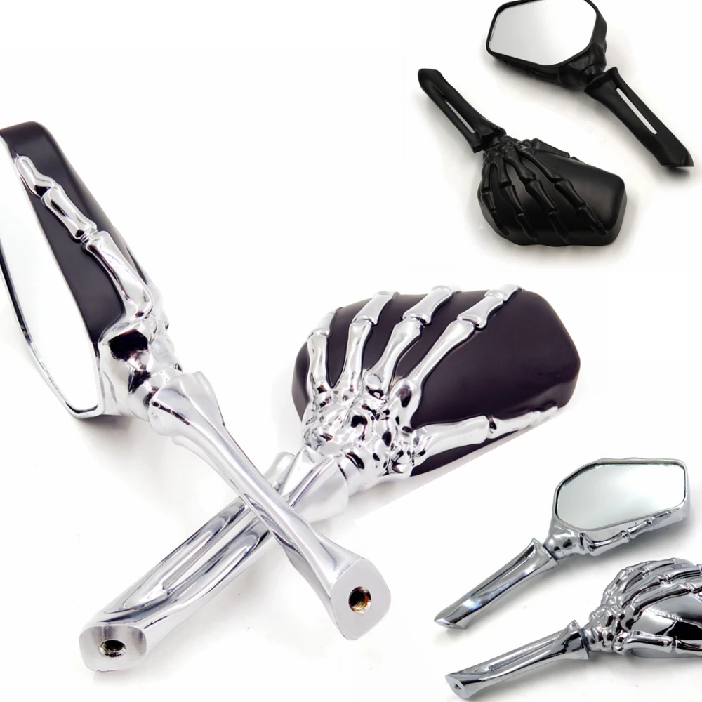 Claw Skull Skeleton Hand Mirror For Kawasaki Ninja Vn 750 800 900 1500 1600
