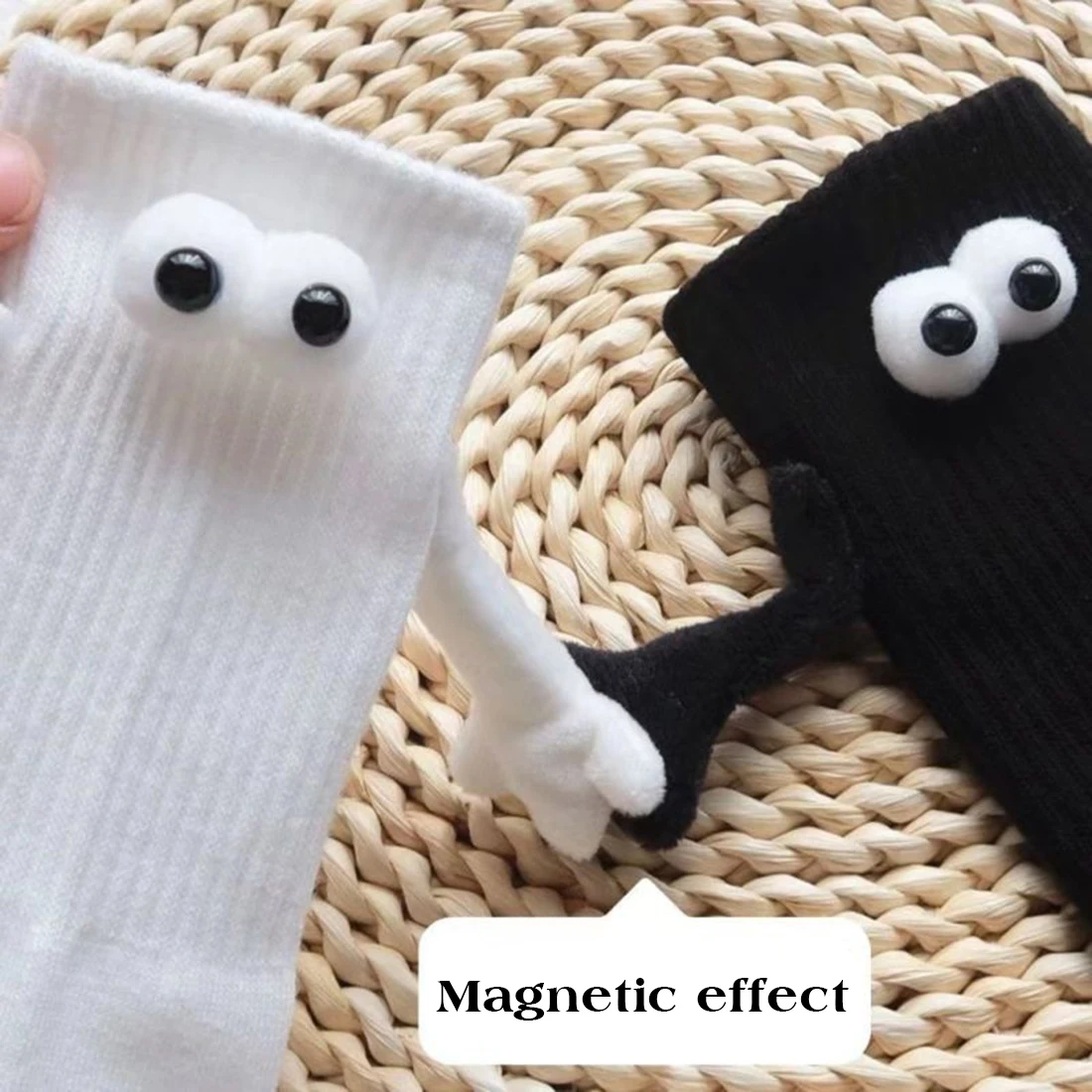 Korean Magnetic Holding Hands Socks Funny Cartoon Lovely Hand In Hand Cotton Breathable Comfortable Socks For Women Men Socks