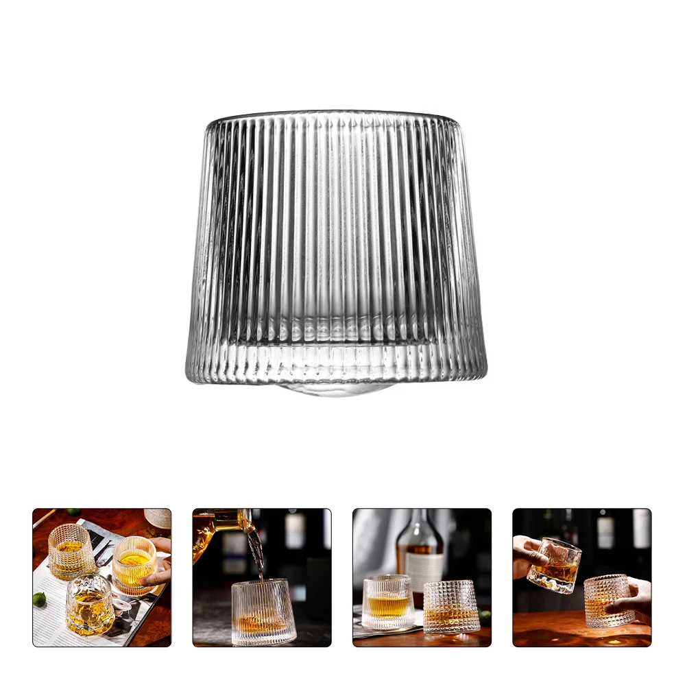 

1pc Whiskey Glass Tumbler Rotation Cup Glassware Beer Cup for Pub