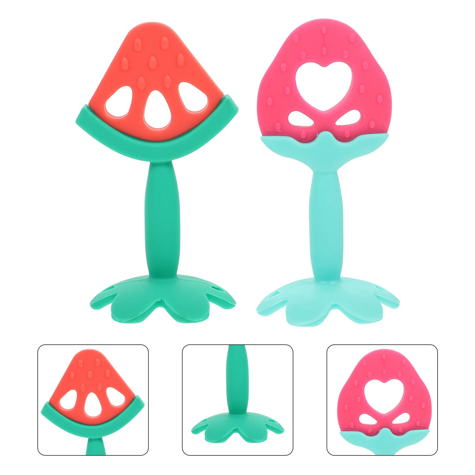 

2 Set Sensory Teething Toys Silicone Baby Teether Toys Baby Shower Gifts (Assorted Color)