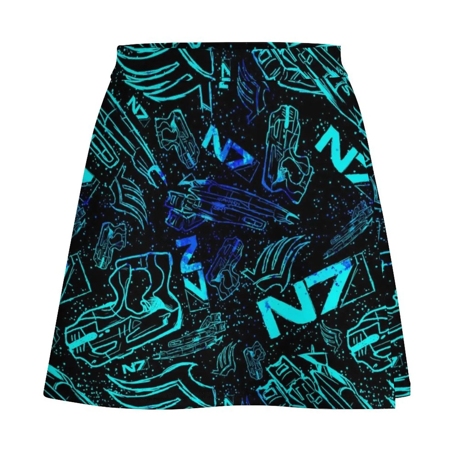 Paragon Shepard Pattern Effect Mass Gaming Gamer Научно-фантастическая мини-юбка женские стильные юбки