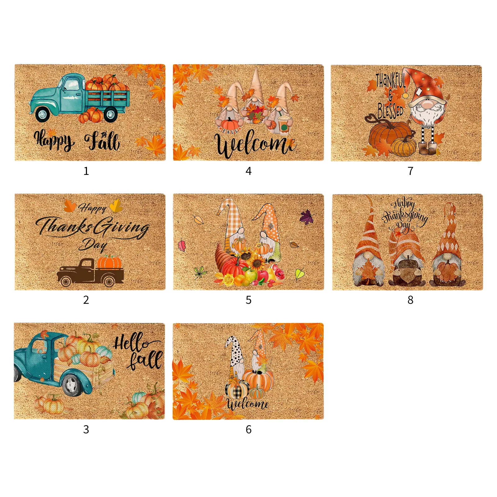 

Мультяшный Придверный коврик на День Благодарения, домашний коврик для ванной и кухни, напольный коврик для помещений и улицы, Противосколь...