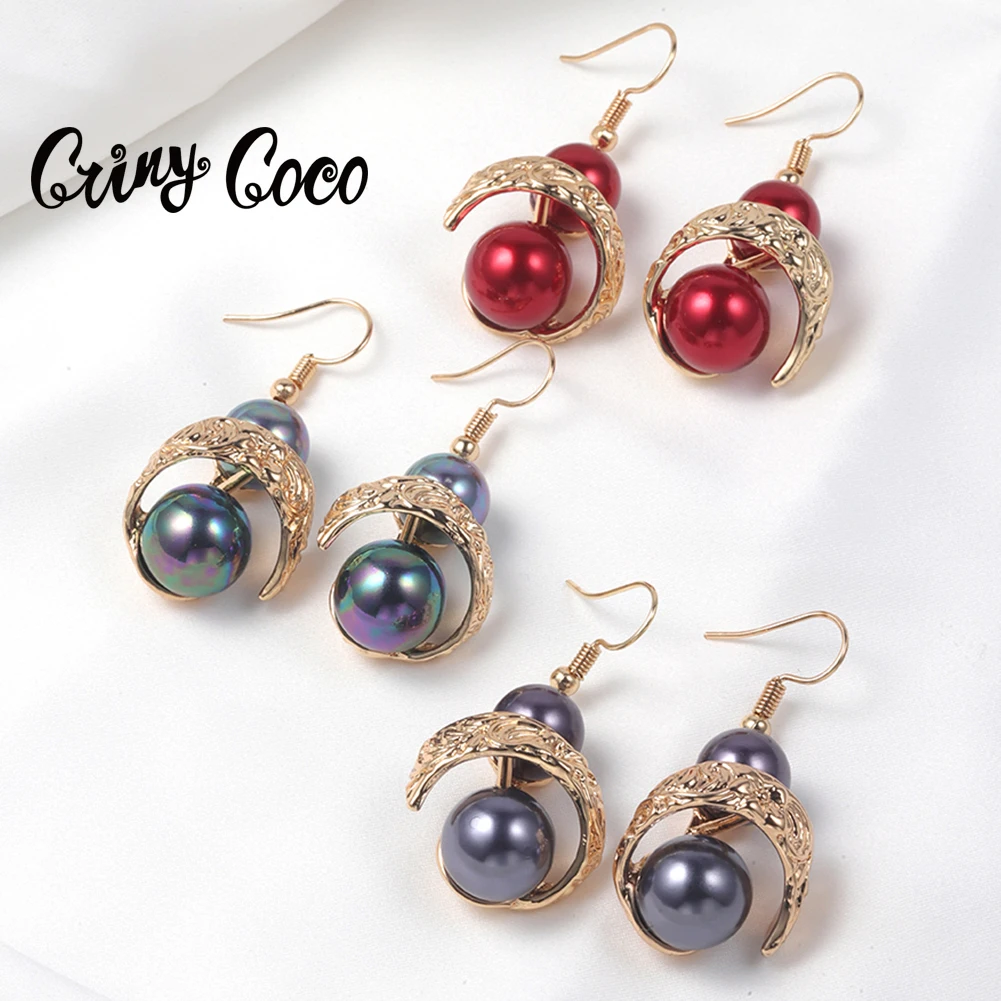 

Cring Coco Polynesian Rainbow Pearl Earring Jewelry Female Hawaiian Dangle Drop Earing Flower Hangling Earrings for Women 2022