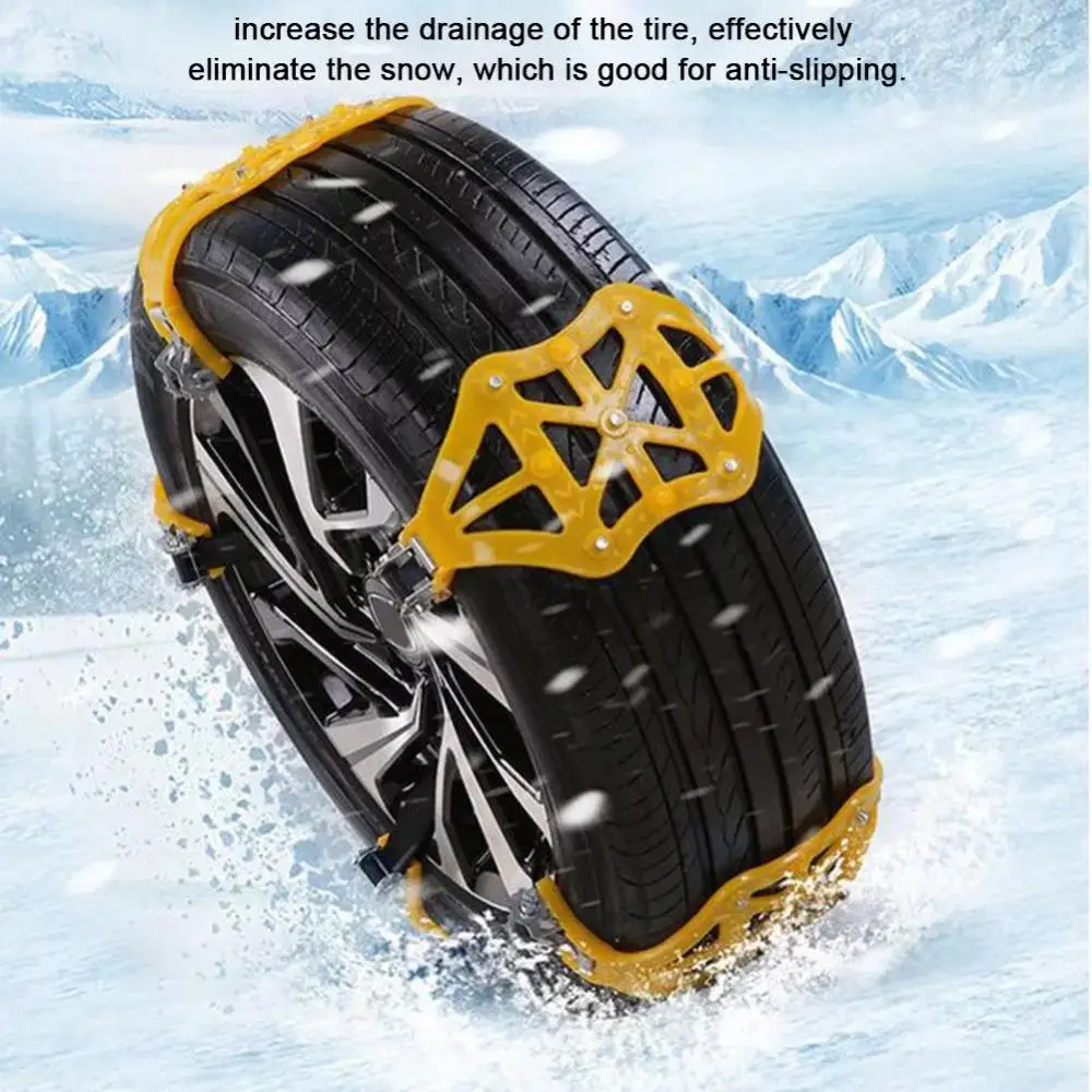 

1pcs Car Snow Chain Car Tire Anti-skid Chains Thickened Beef Tendon Wheel Chain Winter Snow Mud Road Roadway Safety 1pcs Car Sn