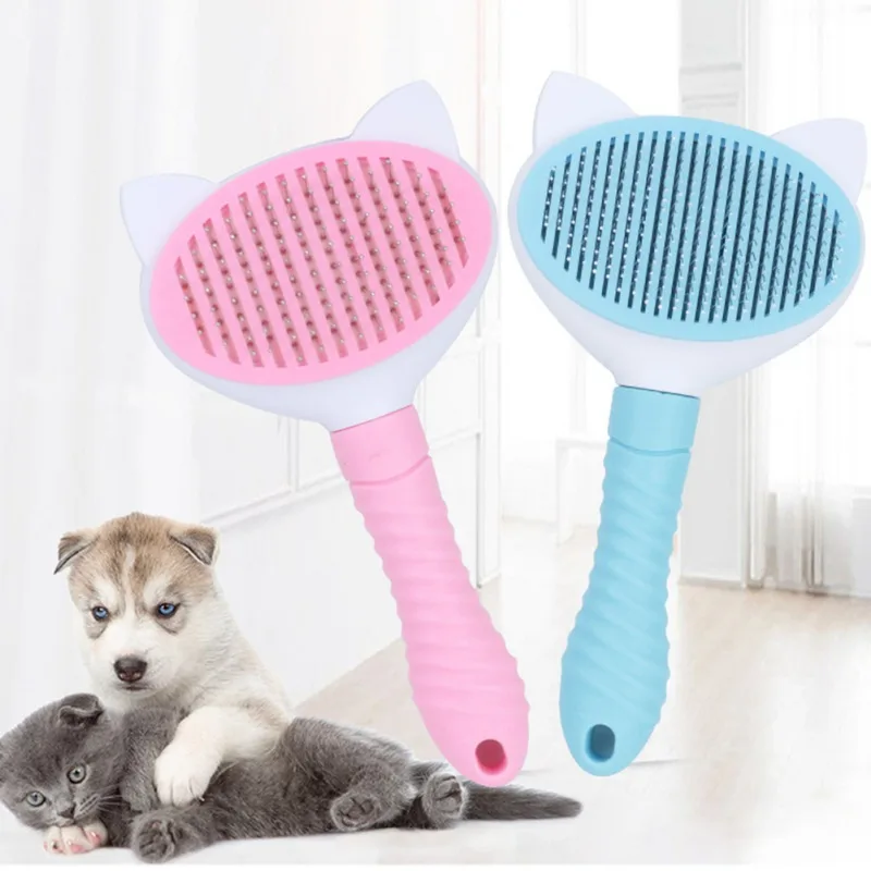 

Dog Hair Removal CombAutomatic Non-slip Brushs For Dogs Cats Cleaning Supplies Grooming Brush Stainless Steel Cats Combs