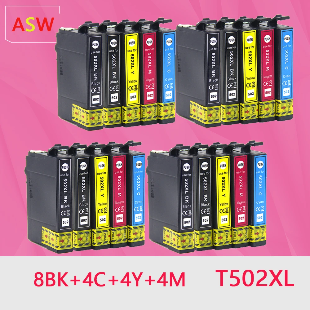 

502XL Compatible for Epson 502 XL Ink Cartridges for Epson Expression Home XP-5105 XP5105 XP5100, Workforce WF-2860 WF-2865DWF
