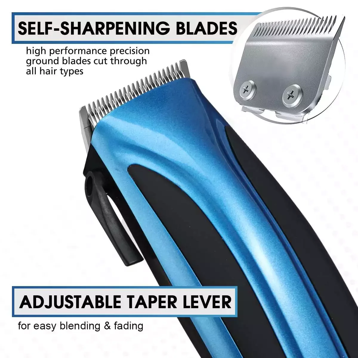 

NEW2023 Corded Beard Trimmer Hair Trimmer Barber Clippers Haircut Kit with Clipper Guide Combs Scissors for Family Use