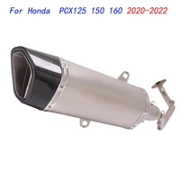escape motorcycle middle link tube and exhaust muffler stainless steel exhaust system for honda pcx125 150 160 2020 2022